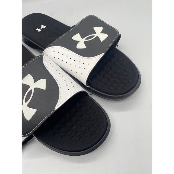 Under Armour Ignite Pro 3026023-003 Mens US 17 Slide Sandals Black White Slip On - Picture 4 of 6